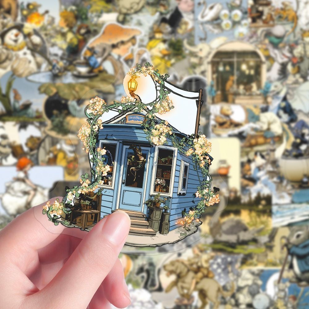 180 Fairy Tale Stickers | Vintage Ink Wash Waterproof Decals for Scrapbooking, Phone, Furniture & Glass DIY