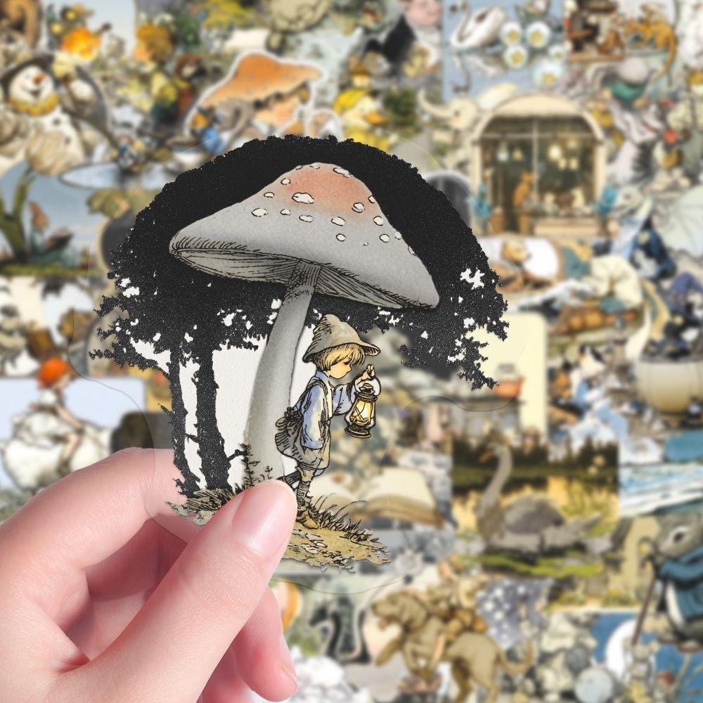 180 Fairy Tale Stickers | Vintage Ink Wash Waterproof Decals for Scrapbooking, Phone, Furniture & Glass DIY