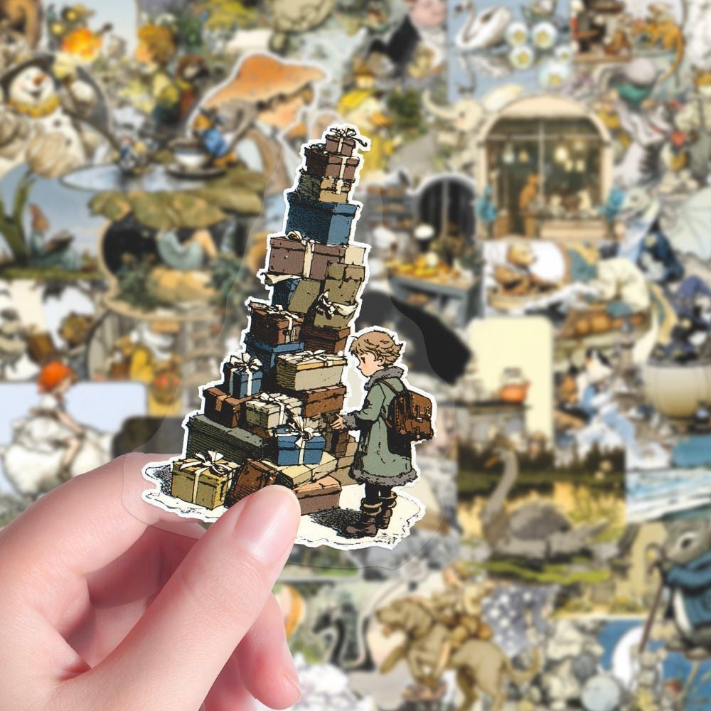 180 Fairy Tale Stickers | Vintage Ink Wash Waterproof Decals for Scrapbooking, Phone, Furniture & Glass DIY