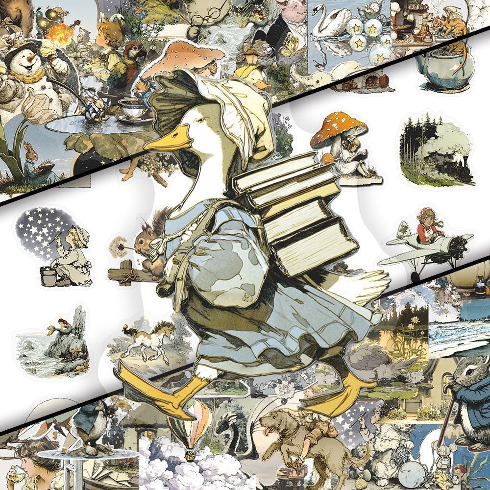 180 Fairy Tale Stickers | Vintage Ink Wash Waterproof Decals for Scrapbooking, Phone, Furniture & Glass DIY